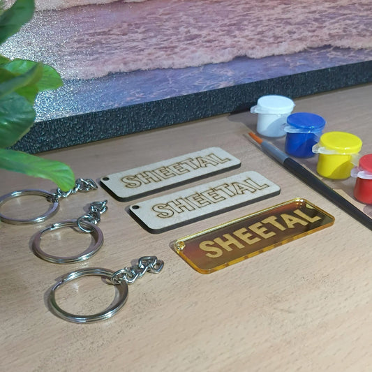 Name Keychain Combo Kit (Gold Shade)